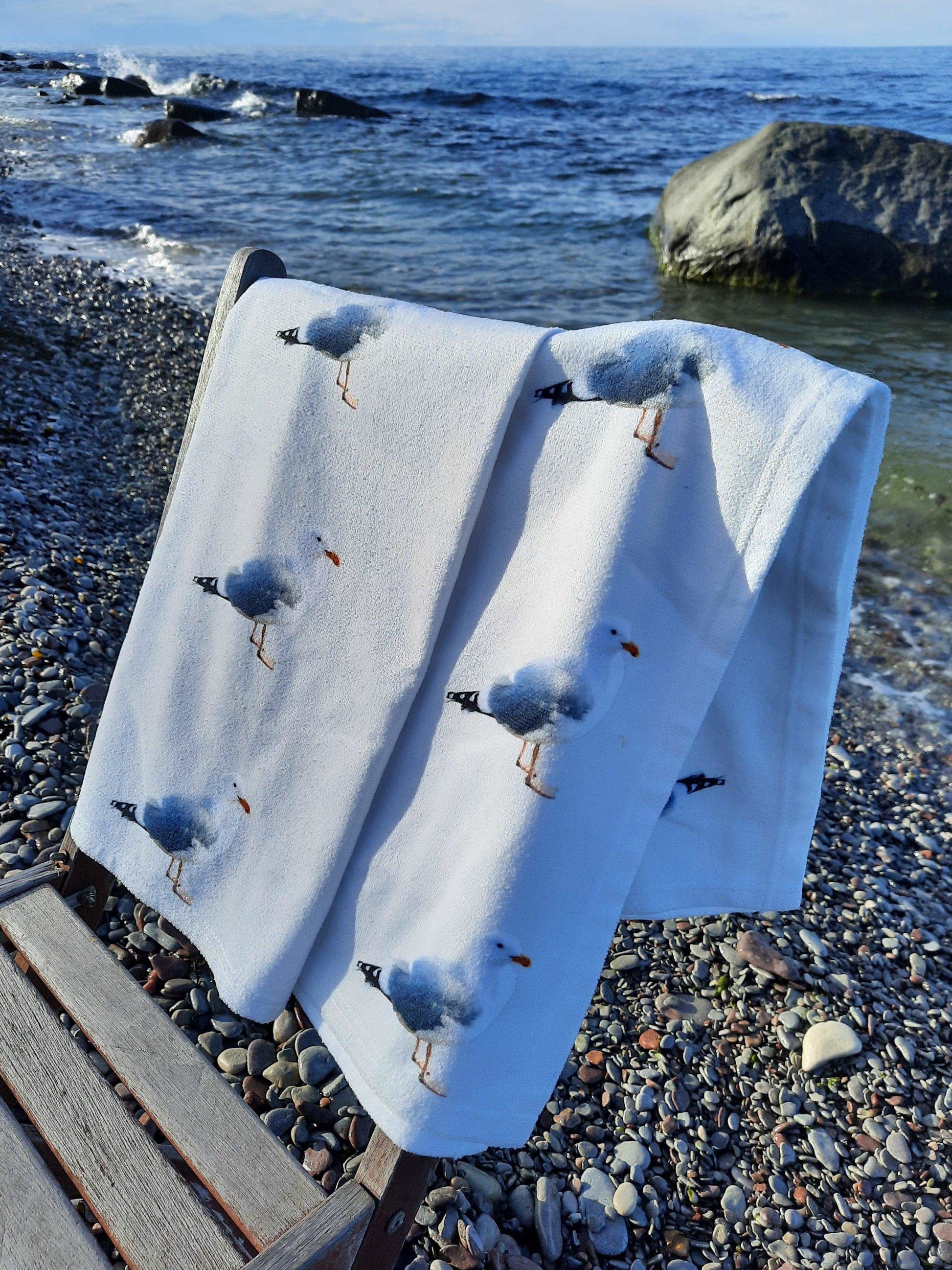 Nautical lifestyle seagull towel sea background