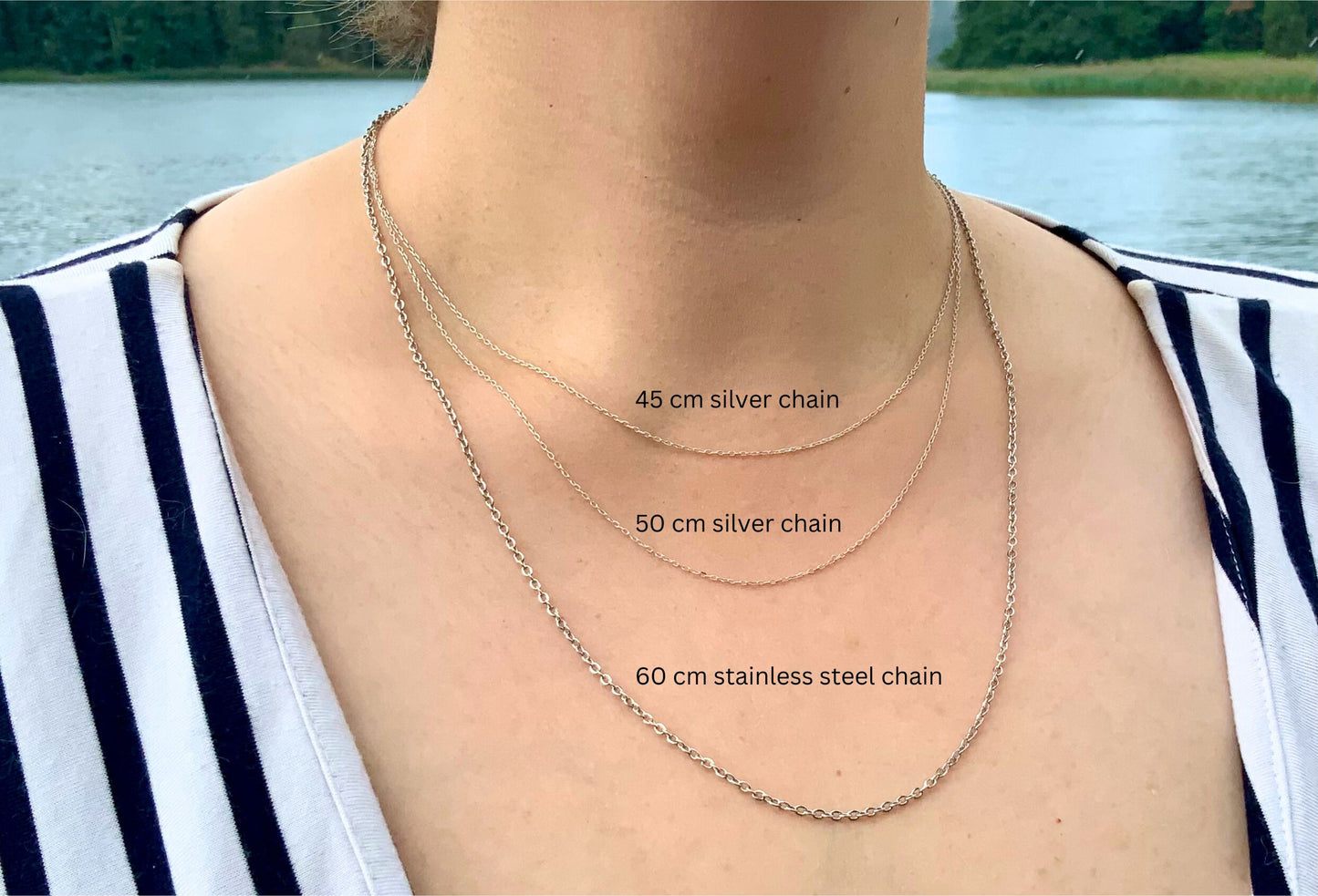 Silver chain, 45 or 50 cm