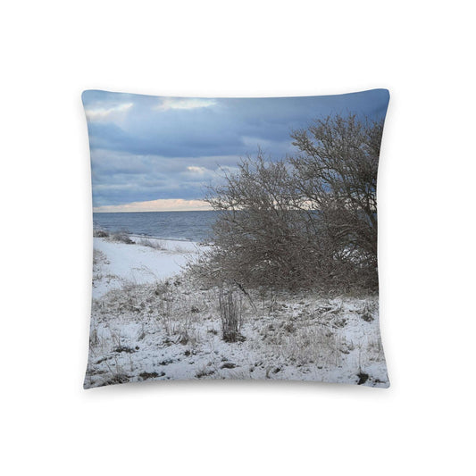 Seaside pillow winter by the sea