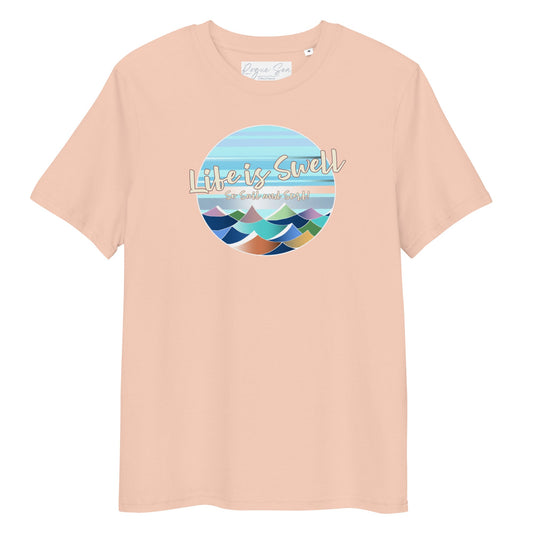 Coastal t-shirt Life is Swell colorful waves