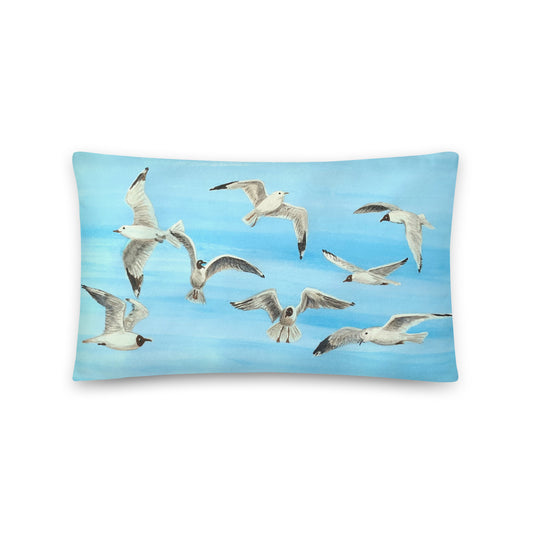 Coastal decor Seagull pillow