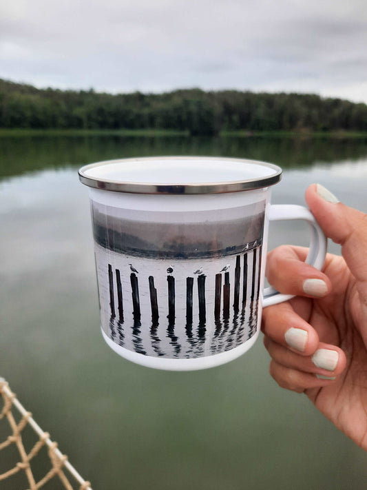 Seagulls in Fog art mug