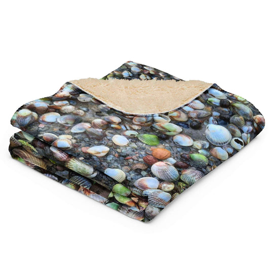 Seashell blanket colourful sherpa