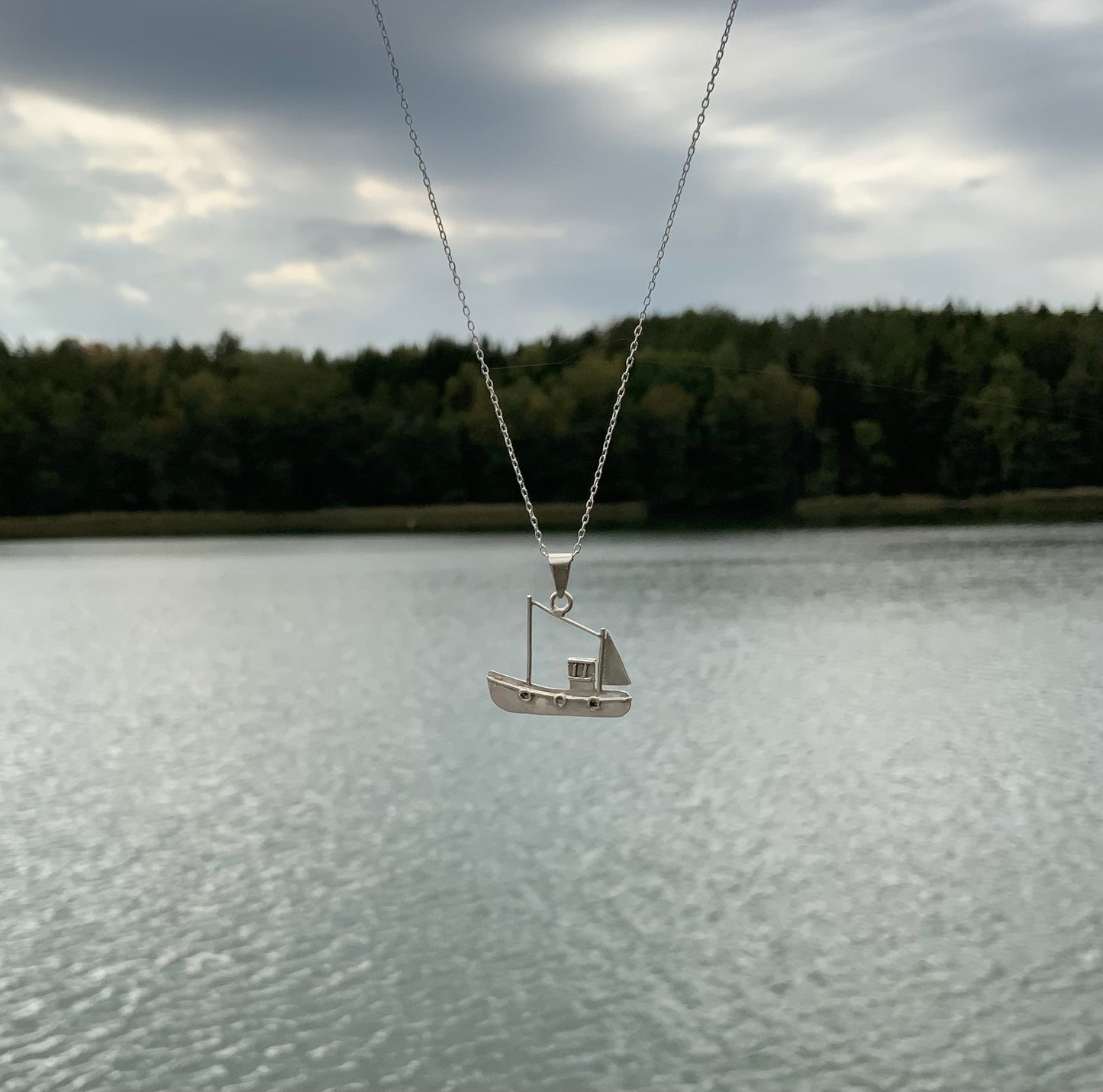 Silver pendant Old Fishing Boat