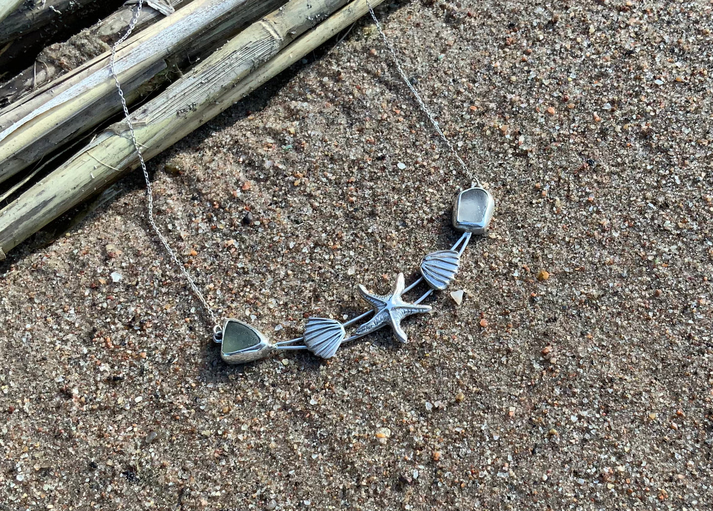 Sea glass necklace Summer Beach