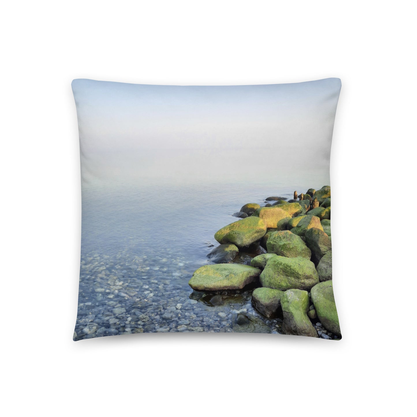 Coastal throw pillow Calming Stones