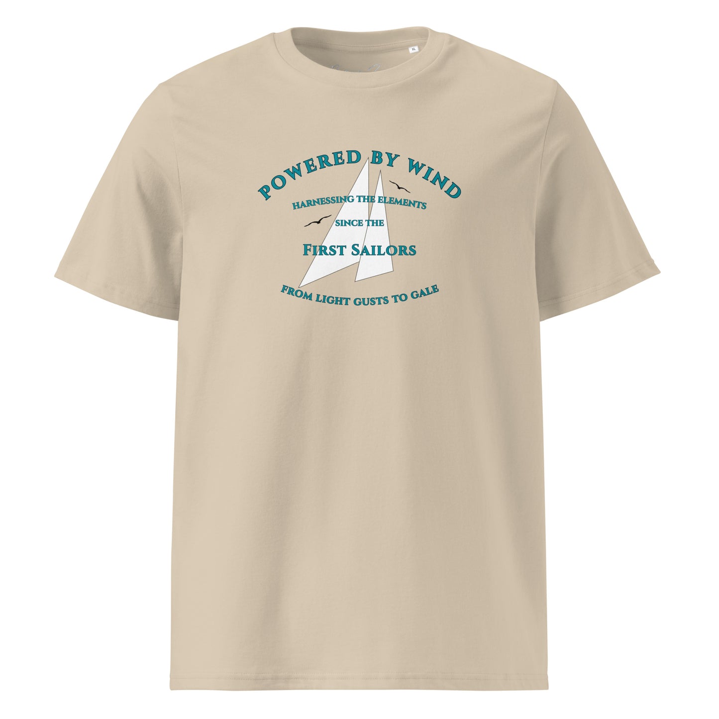 Powered by Wind t-shirt white sails