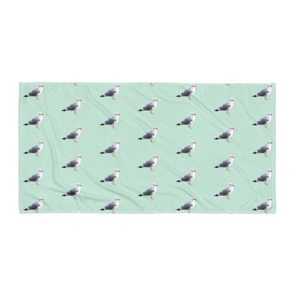 Turquoise towel seagulls nautical feel